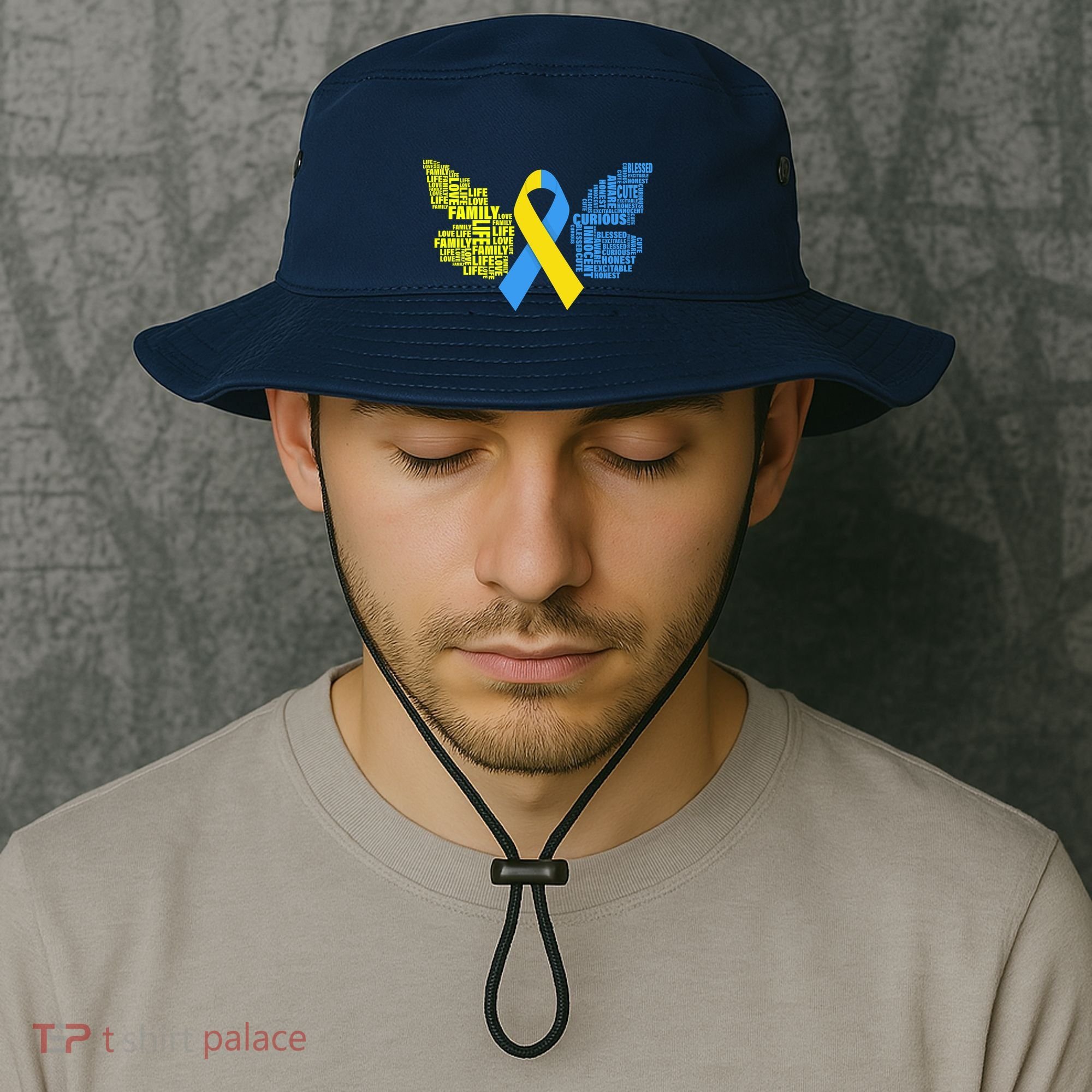 Butterfly Down Syndrome Inspiring Words Bucket Hat