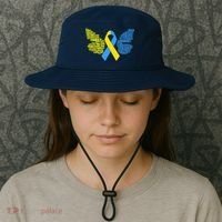 Butterfly Down Syndrome Inspiring Words Bucket Hat thumb 3