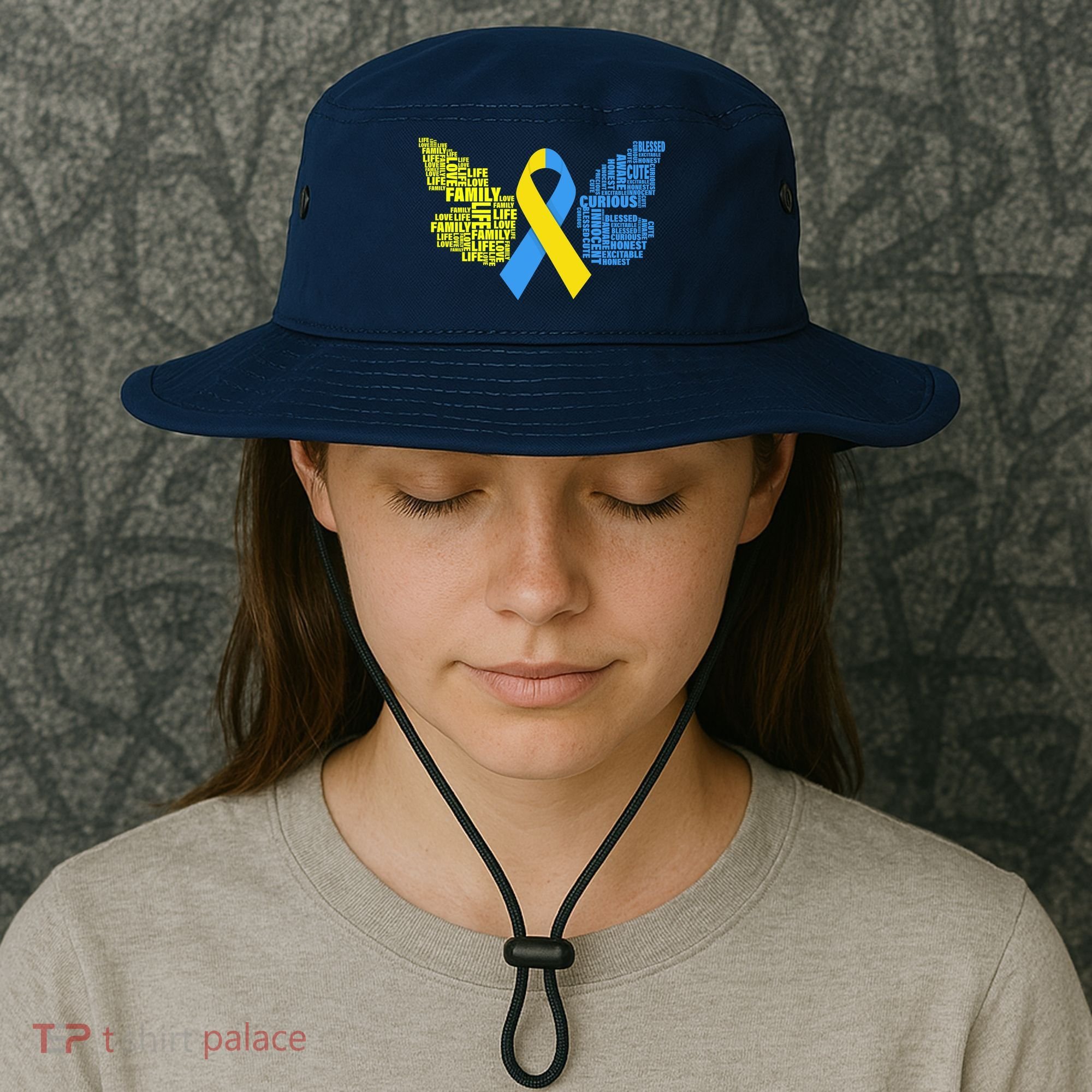Butterfly Down Syndrome Inspiring Words Bucket Hat