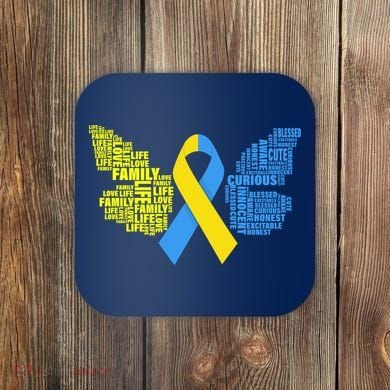 Butterfly Down Syndrome Inspiring Words Coaster