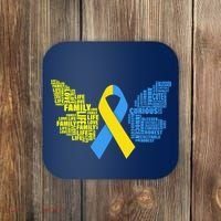 Butterfly Down Syndrome Inspiring Words Coaster thumb 0