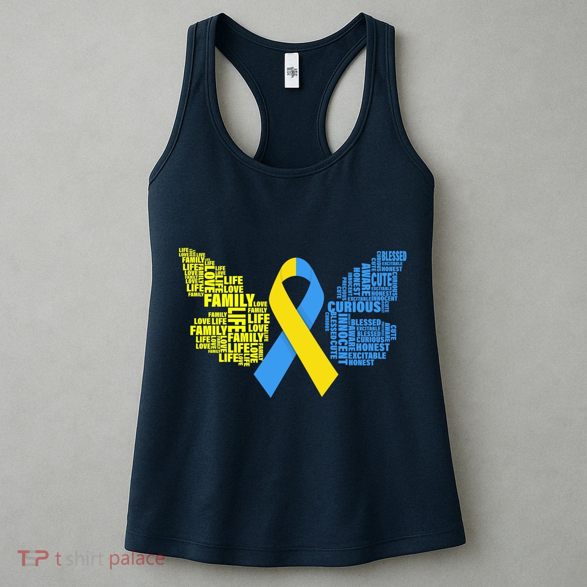 Butterfly Down Syndrome Inspiring Words Women's Tank Top