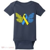 Butterfly Down Syndrome Inspiring Words Baby Bodysuit thumb 0