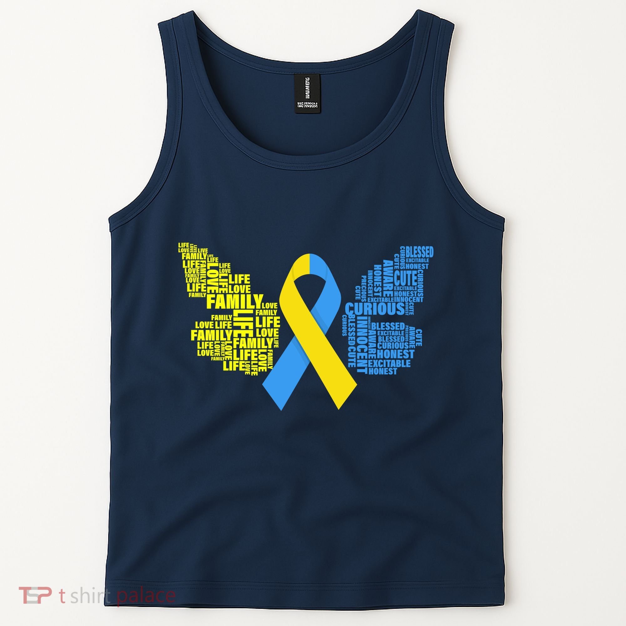 Butterfly Down Syndrome Inspiring Words Tank Top