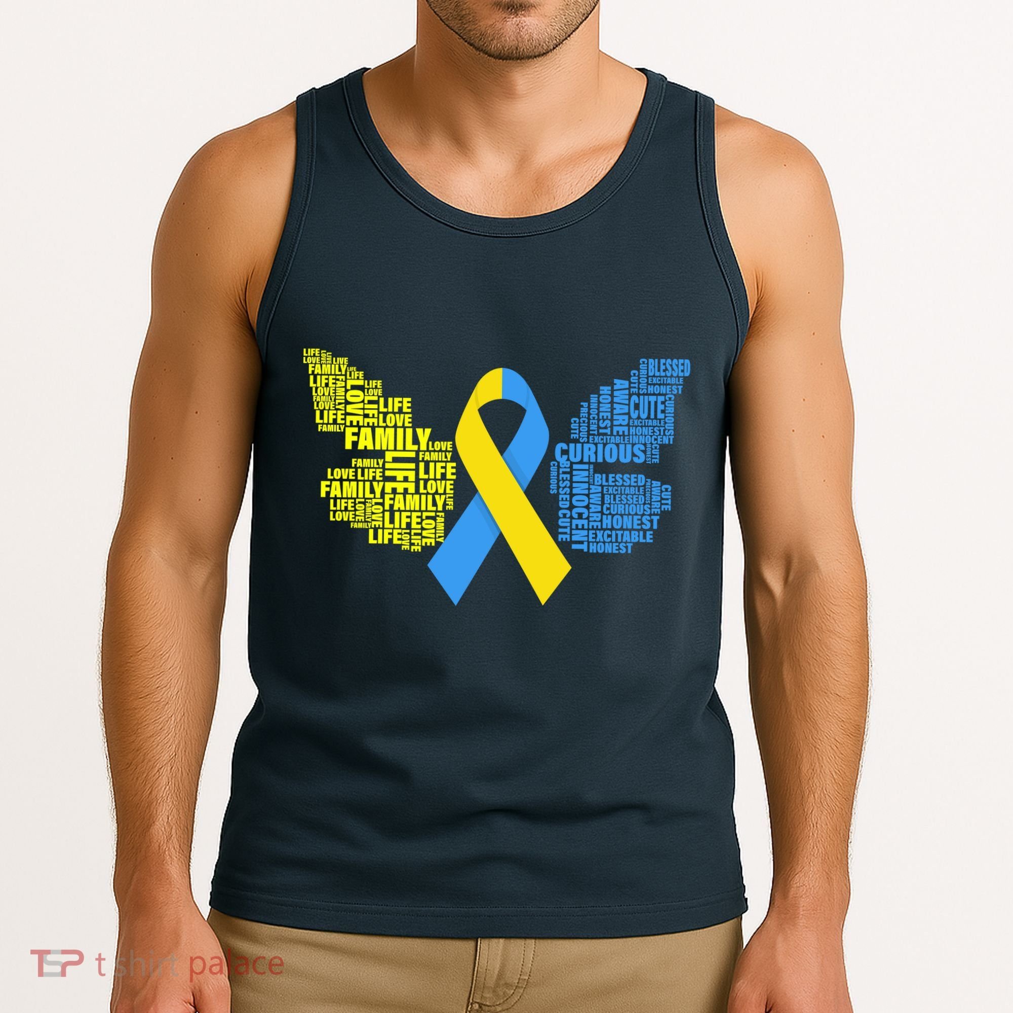 Butterfly Down Syndrome Inspiring Words Tank Top