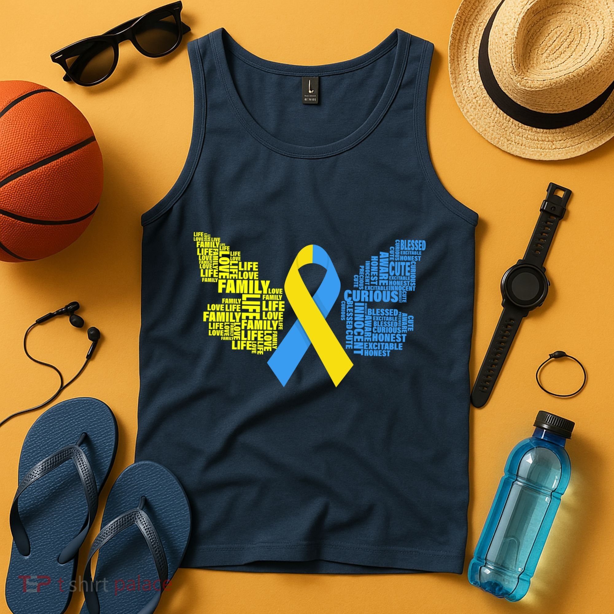 Butterfly Down Syndrome Inspiring Words Tank Top