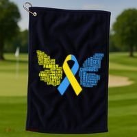 Butterfly Down Syndrome Inspiring Words Golf Towel thumb 1