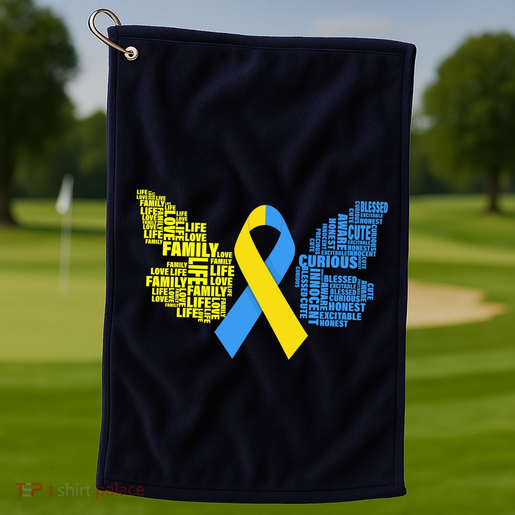 Butterfly Down Syndrome Inspiring Words Golf Towel