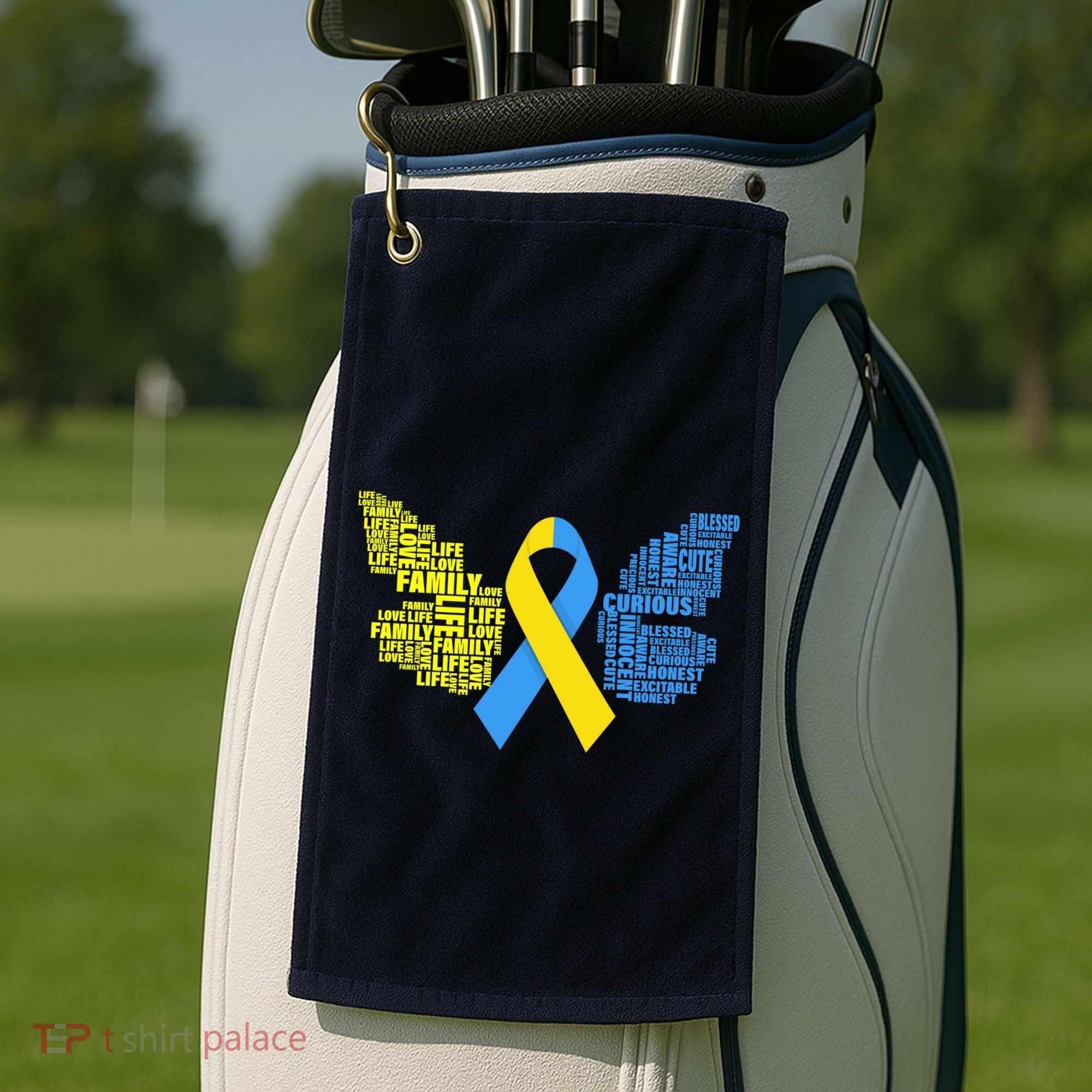 Butterfly Down Syndrome Inspiring Words Golf Towel