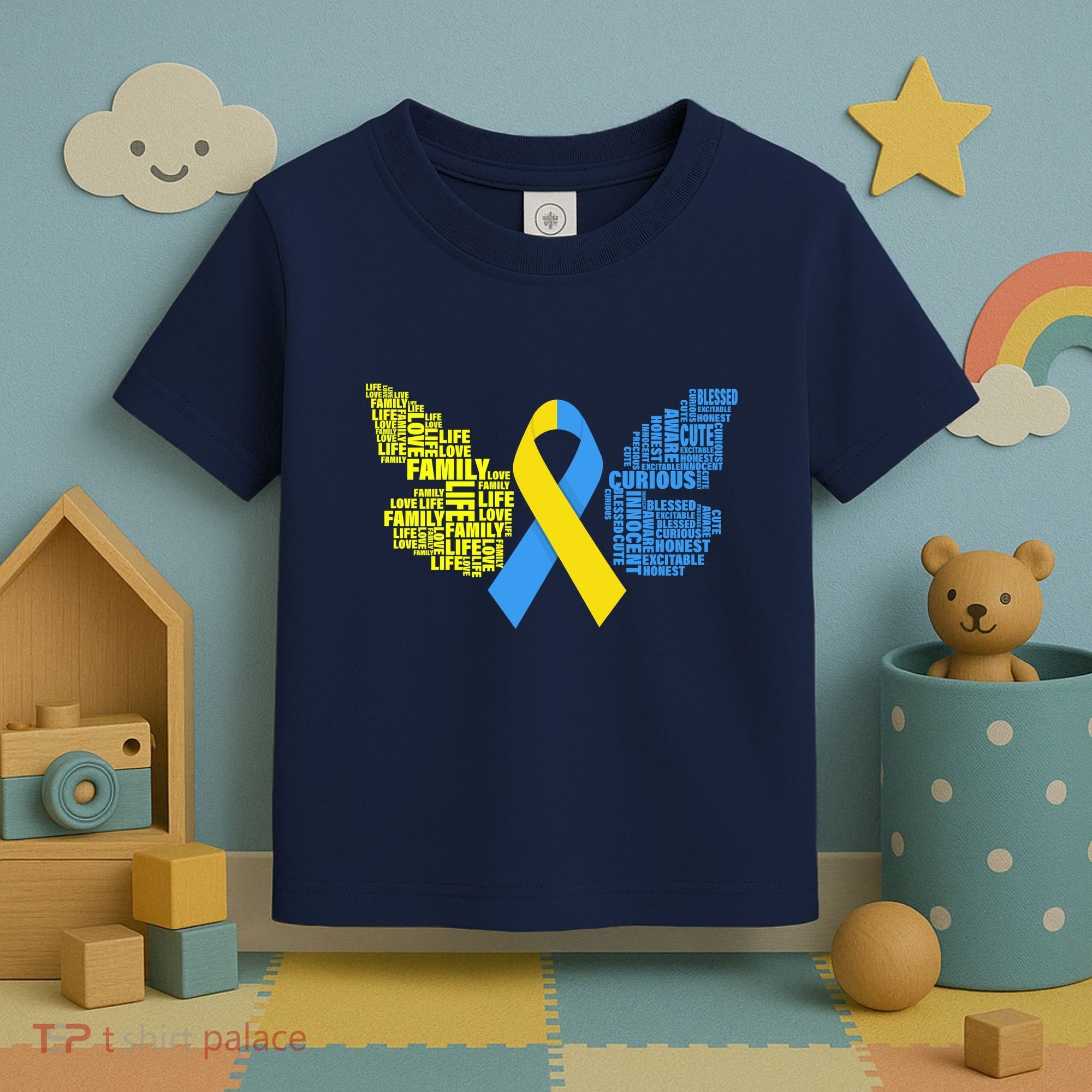 Butterfly Down Syndrome Inspiring Words Toddler T-Shirt