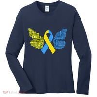 Butterfly Down Syndrome Inspiring Words Women's Long Sleeve Shirt thumb 0
