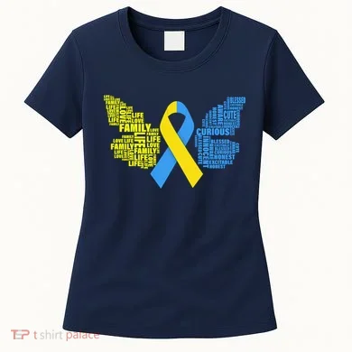 Butterfly Down Syndrome Inspiring Words Women's T-Shirt
