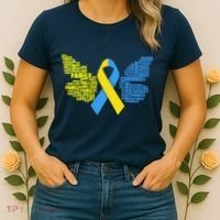 Butterfly Down Syndrome Inspiring Words Women's T-Shirt thumb 2