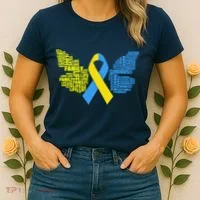 Butterfly Down Syndrome Inspiring Words Women's T-Shirt thumb 2