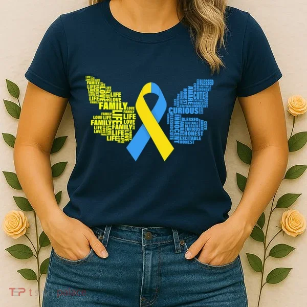 Butterfly Down Syndrome Inspiring Words Women's T-Shirt