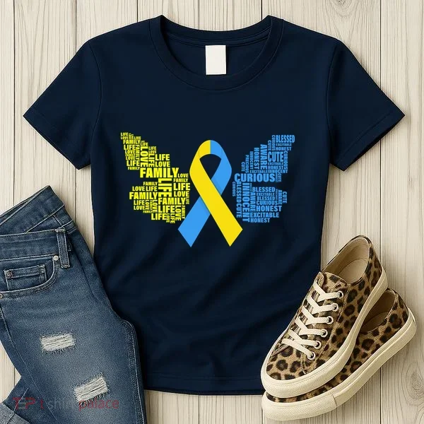 Butterfly Down Syndrome Inspiring Words Women's T-Shirt