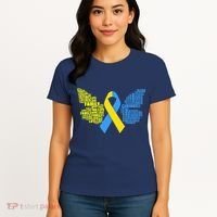 Butterfly Down Syndrome Inspiring Words Women's T-Shirt thumb 4