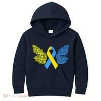 Butterfly Down Syndrome Inspiring Words Kids Hoodie thumb 0