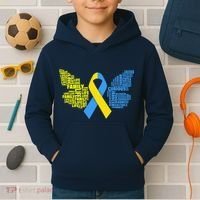 Butterfly Down Syndrome Inspiring Words Kids Hoodie thumb 2