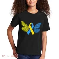 Butterfly Down Syndrome Inspiring Words Kids T-Shirt thumb 2