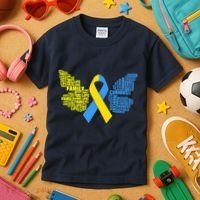 Butterfly Down Syndrome Inspiring Words Kids T-Shirt thumb 3