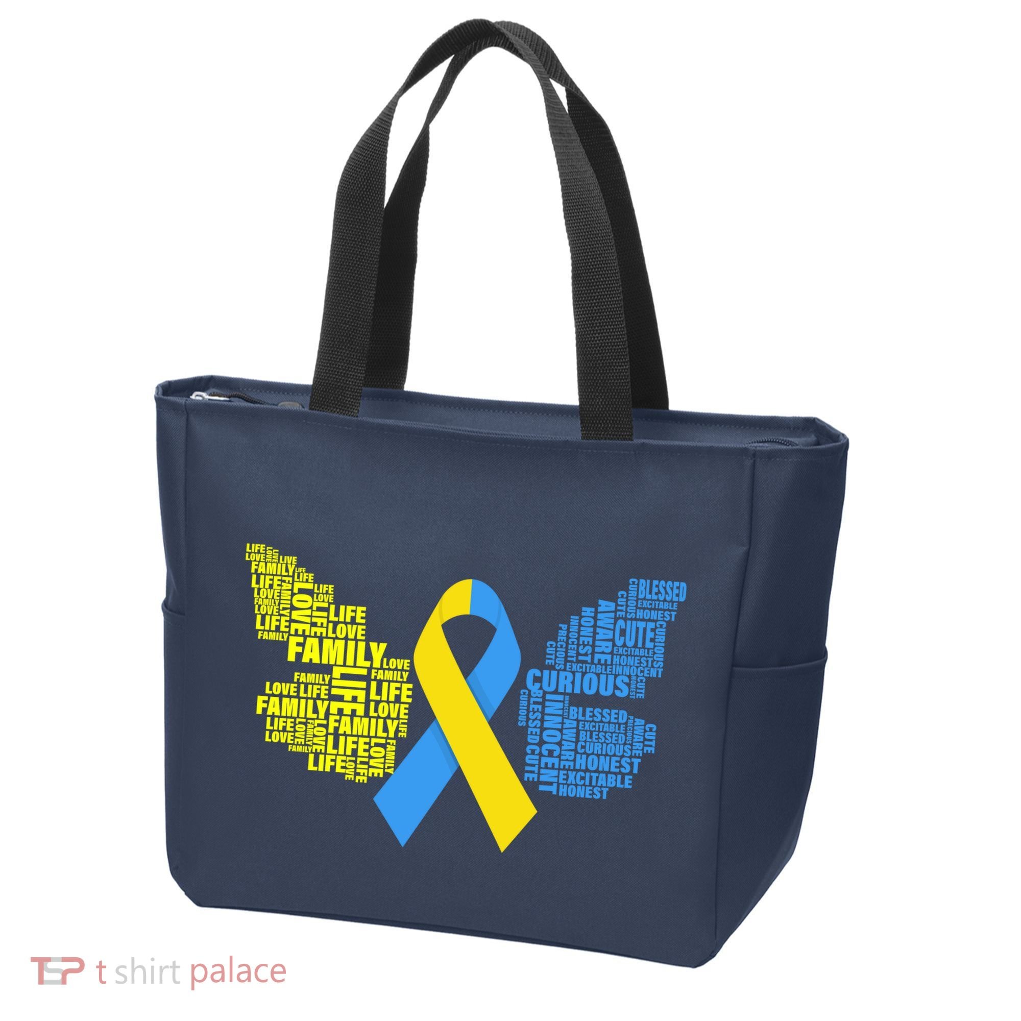Butterfly Down Syndrome Inspiring Words Tote Bag
