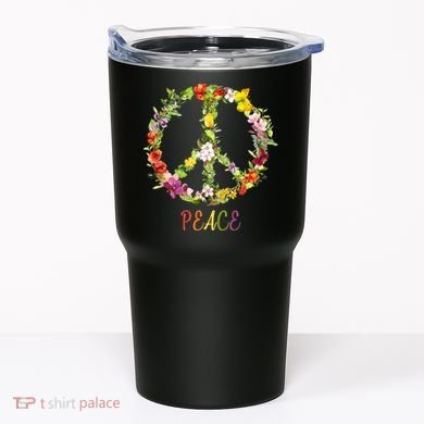 Butterfly Flower Peace Sign Tumbler