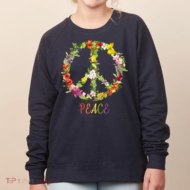 Butterfly Flower Peace Sign Women's Sweatshirt