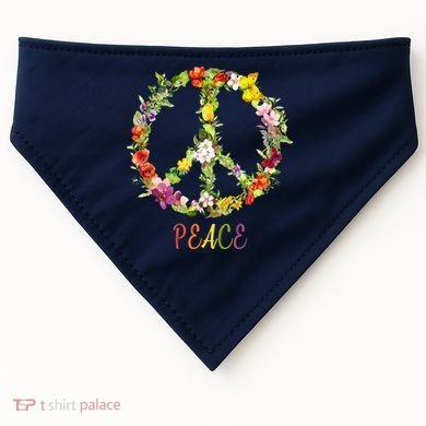 Butterfly Flower Peace Sign USA-Made Doggie Bandana