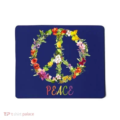 Butterfly Flower Peace Sign Mousepad