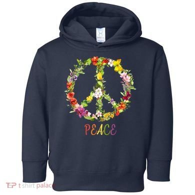Butterfly Flower Peace Sign Toddler Hoodie