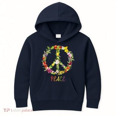 Butterfly Flower Peace Sign Kids Hoodie