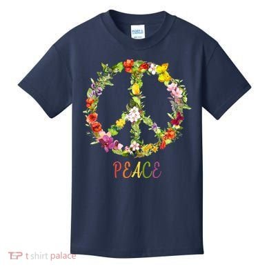 Butterfly Flower Peace Sign Kids T-Shirt