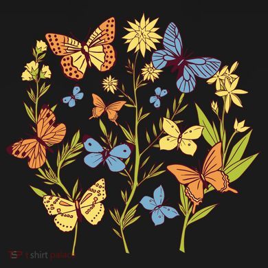 Butterfly Garden Flowers Yupoong Adult 5-Panel Trucker Hat