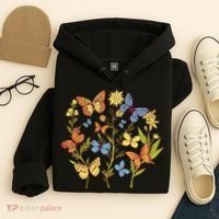 Butterfly Garden Flowers Hoodie thumb 4