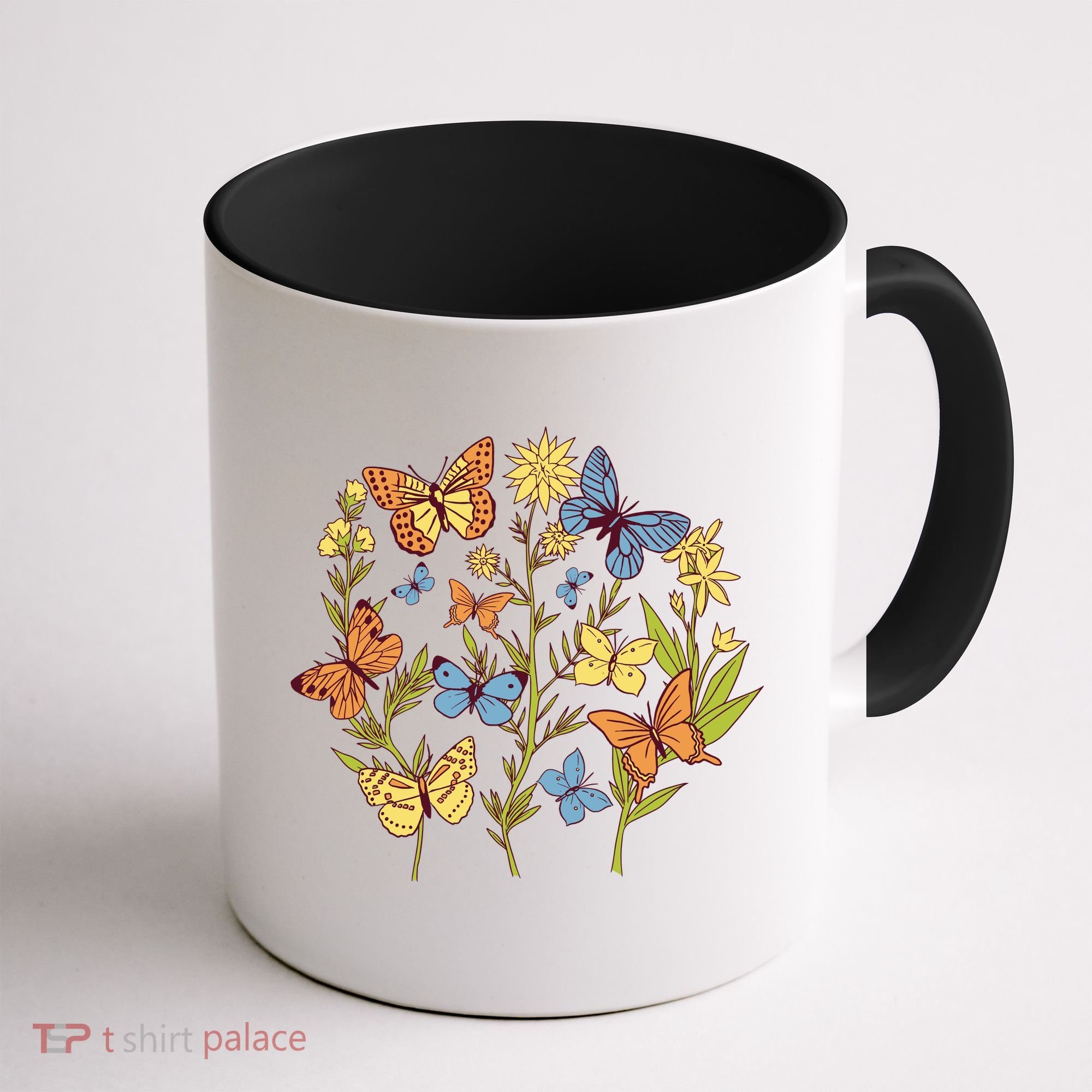 Butterfly Garden Flowers Coffee Mug