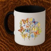 Butterfly Garden Flowers Coffee Mug thumb 2