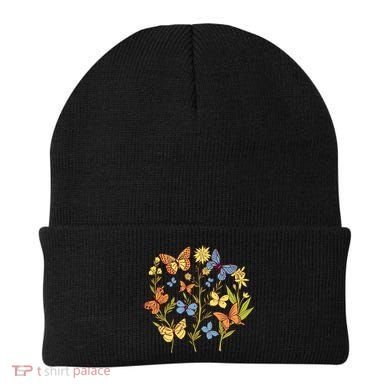 Butterfly Garden Flowers Beanie