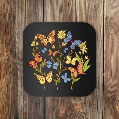 Butterfly Garden Flowers Coaster