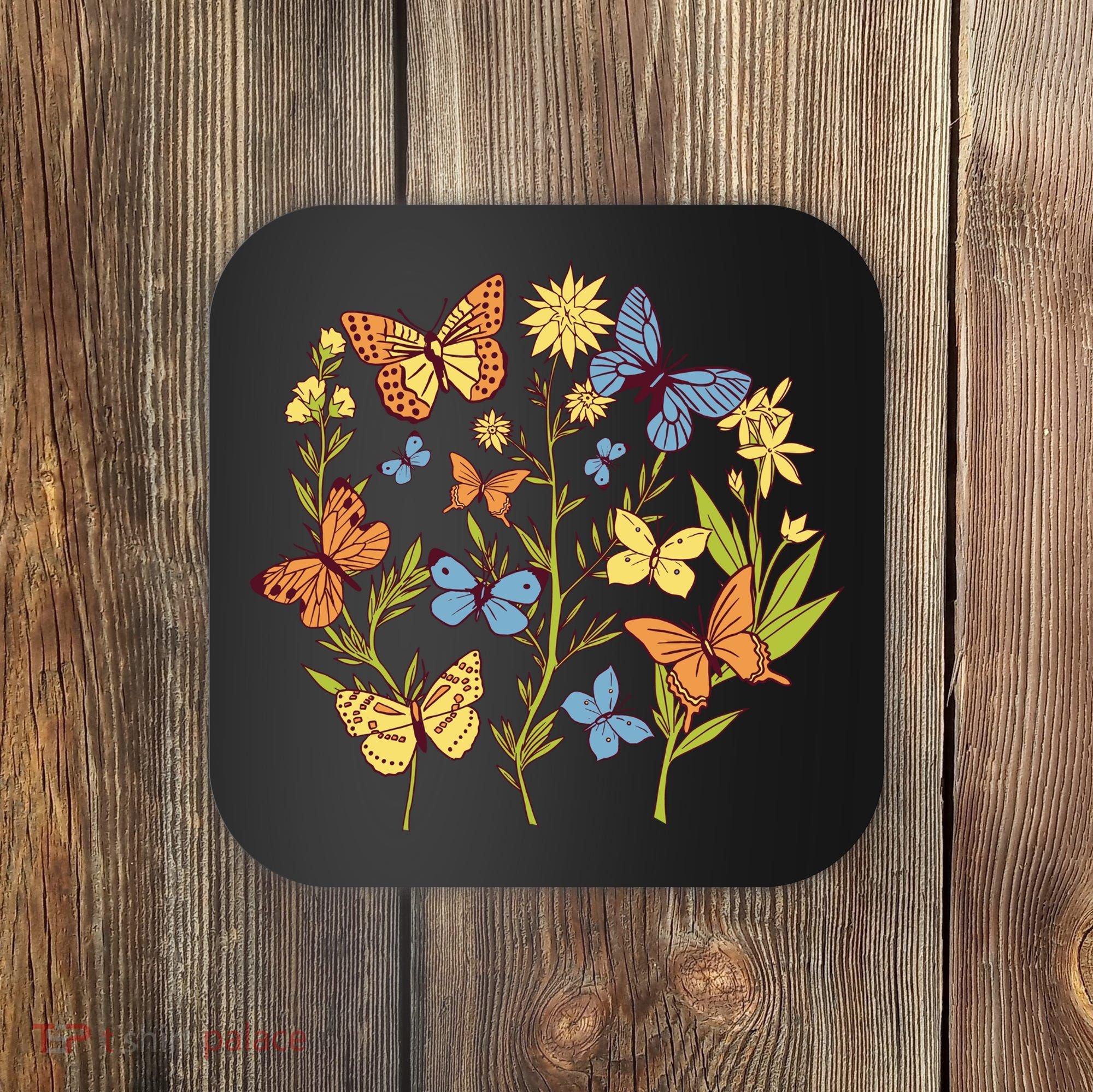 Butterfly Garden Flowers Coaster
