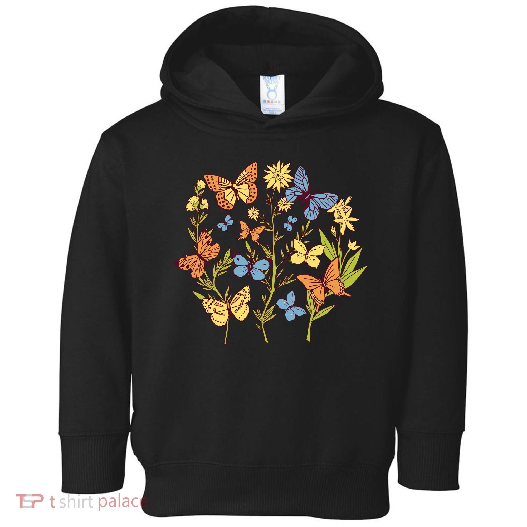 Butterfly Garden Flowers Toddler Hoodie