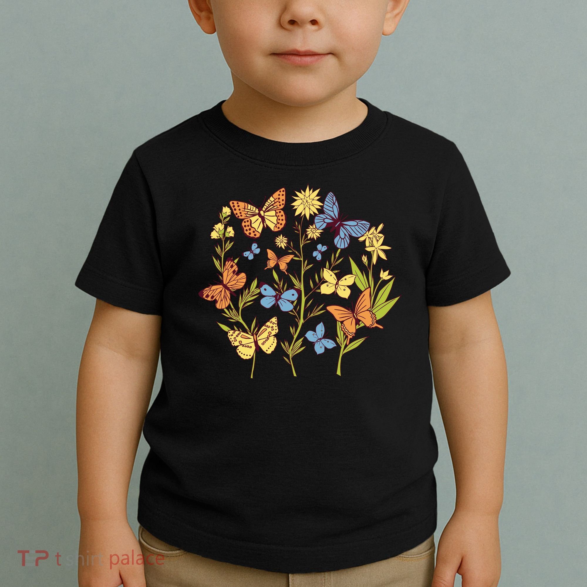 Butterfly Garden Flowers Toddler T-Shirt