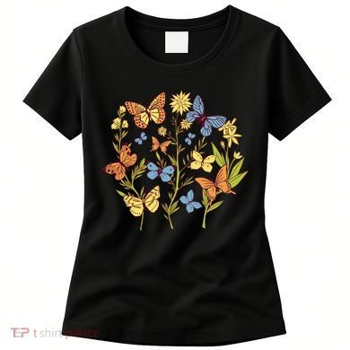 Butterfly Garden Flowers Women's T-Shirt
