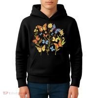 Butterfly Garden Flowers Kids Hoodie thumb 4