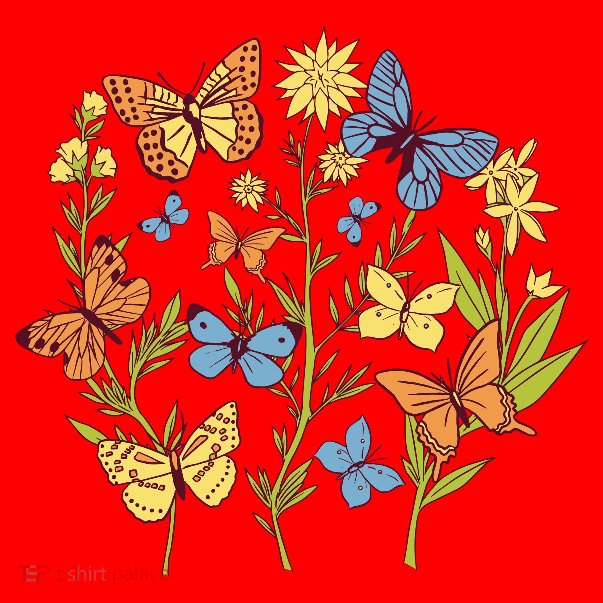 Butterfly Garden Flowers Santa Hat