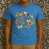 Butterfly Garden Flowers T-Shirt thumb 3