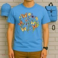 Butterfly Garden Flowers T-Shirt thumb 5