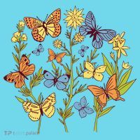 Butterfly Garden Flowers Kids Long Sleeve Shirt thumb 2