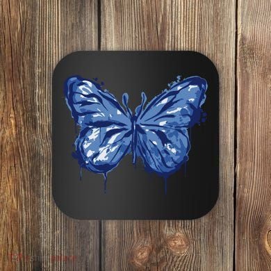 Butterfly Ink Dripping Coaster