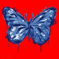 Butterfly Ink Dripping Santa Hat thumb 1